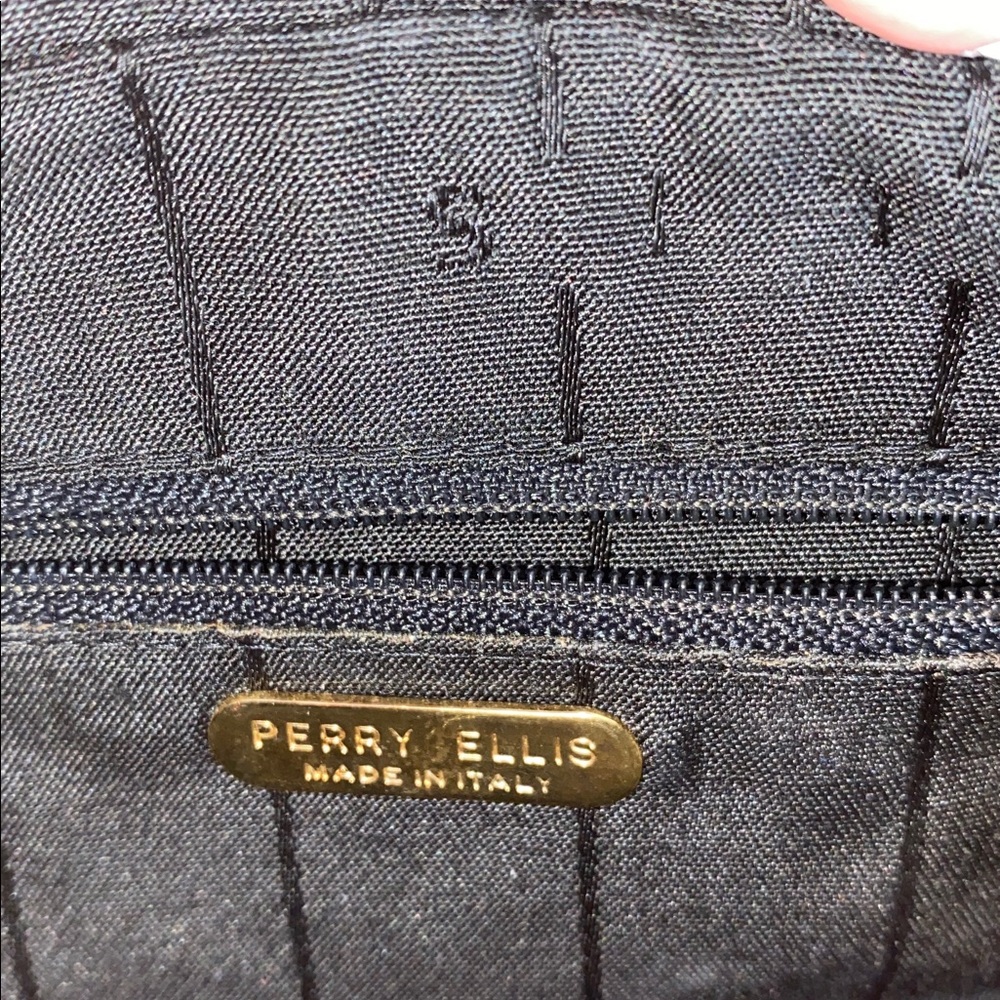 Elegant Red Leather Shoulder Bag by Perry Ellis - Picture 6 of 8